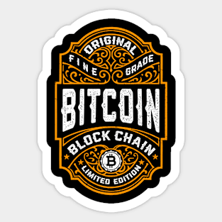 Bitcoin Cryptocurrency Funny Vintage Whiskey Bourbon Label Sticker